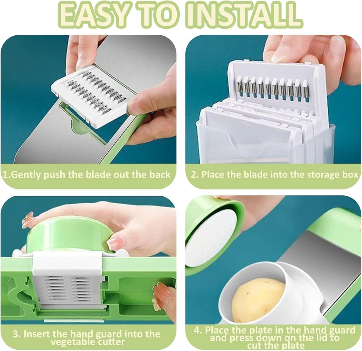 Multifunction 5-in-1 Vegetable Slicer Cutter | Manual Kitchen Chopper, Grater & Julienne Slicer