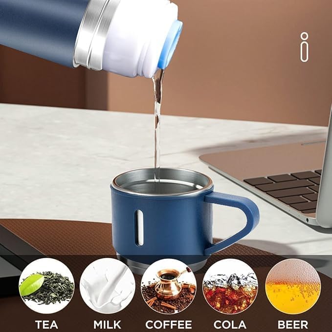 Stainless Steel Vacuum Flask Set With Cups 500ml