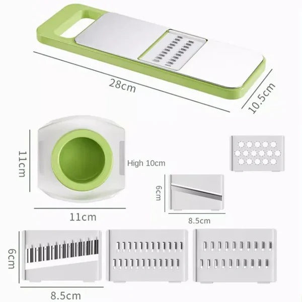 Multifunction 5-in-1 Vegetable Slicer Cutter | Manual Kitchen Chopper, Grater & Julienne Slicer