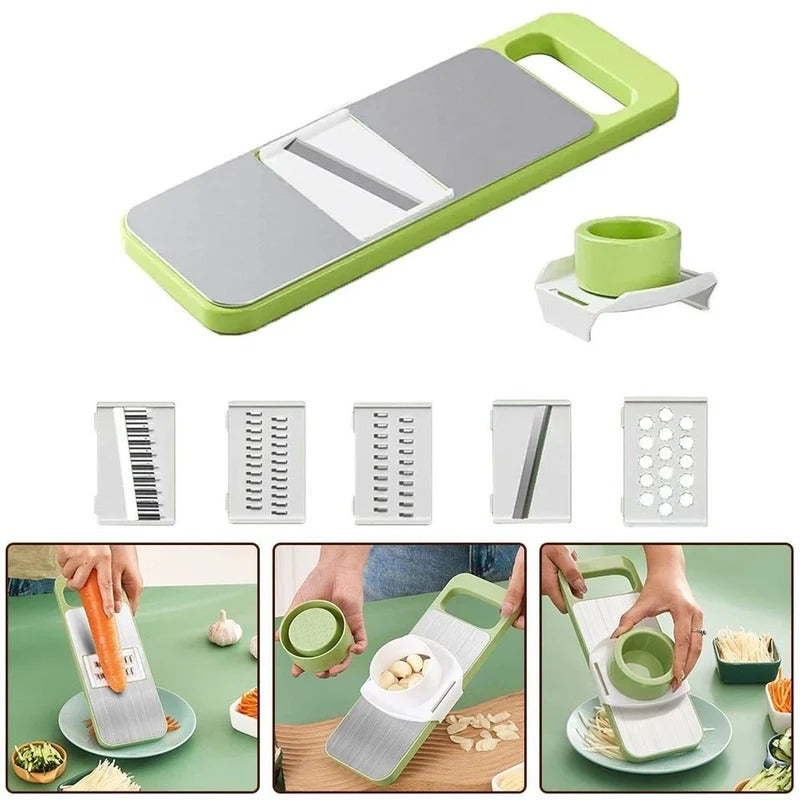 Multifunction 5-in-1 Vegetable Slicer Cutter | Manual Kitchen Chopper, Grater & Julienne Slicer