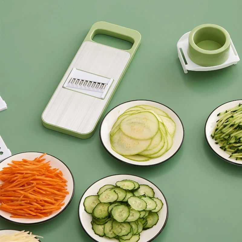 Multifunction 5-in-1 Vegetable Slicer Cutter | Manual Kitchen Chopper, Grater & Julienne Slicer