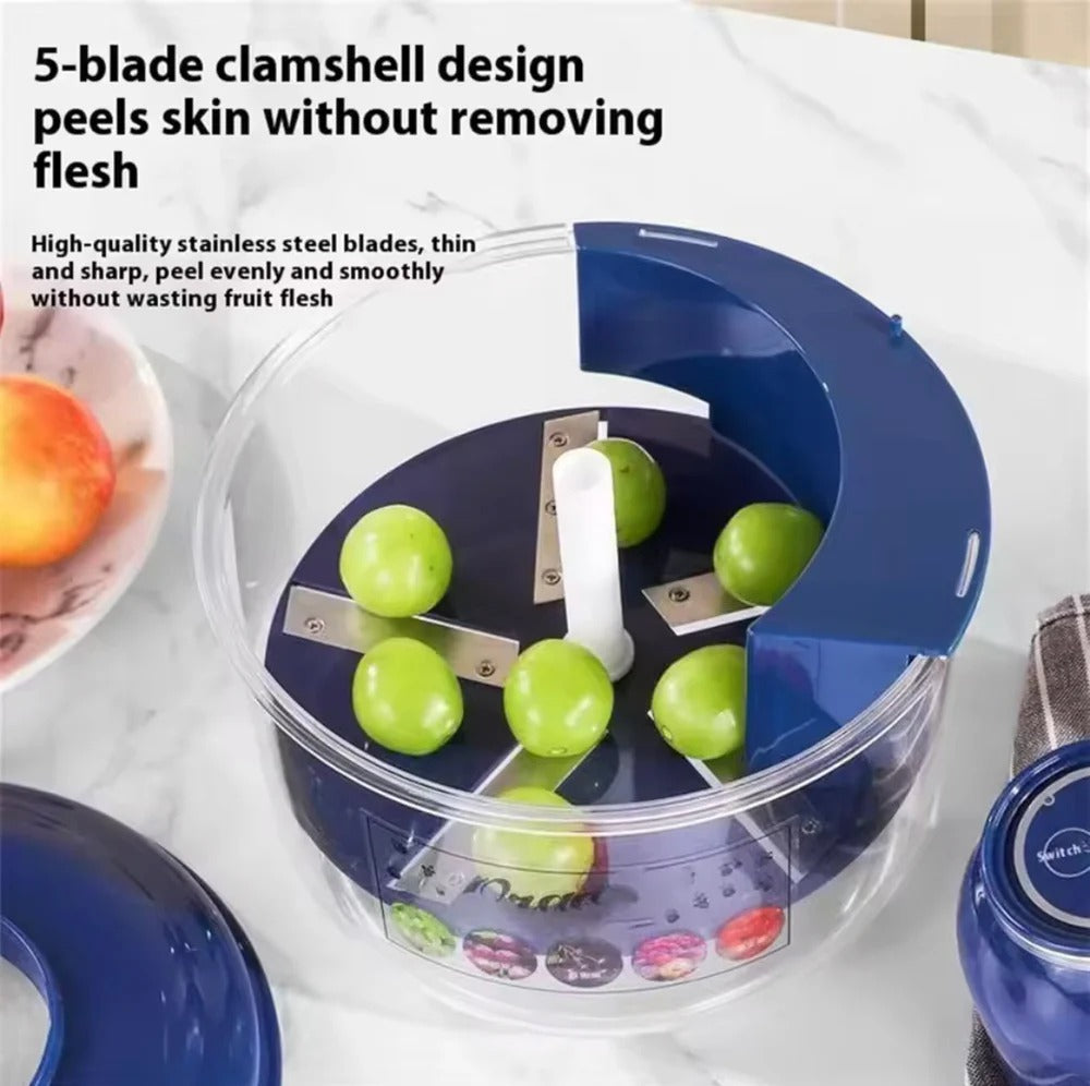 Electric Garlic and Fruit Peeler – 50W Automatic Small Fruit Skin Remover for Grapes, Cherry Tomatoes, Plums, Peaches with Stainless Steel Blade
