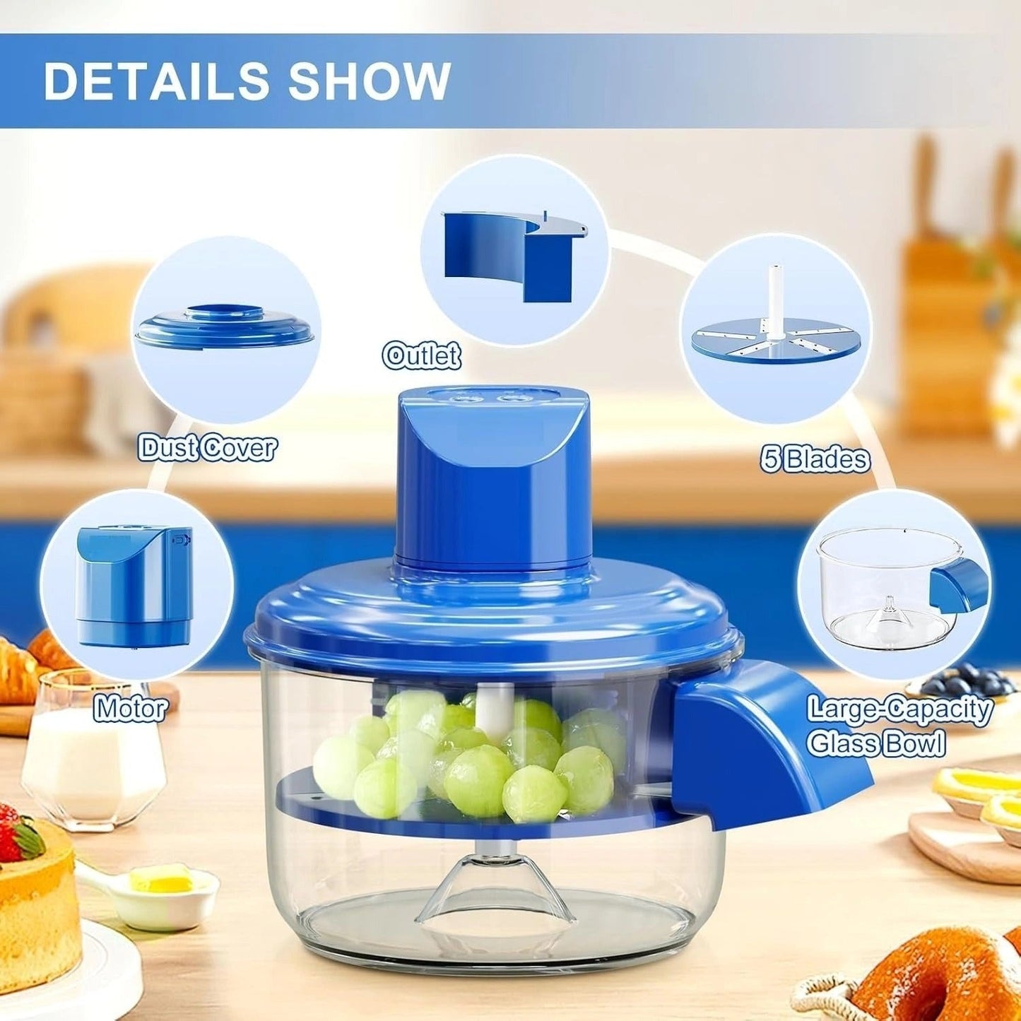 Electric Garlic and Fruit Peeler – 50W Automatic Small Fruit Skin Remover for Grapes, Cherry Tomatoes, Plums, Peaches with Stainless Steel Blade