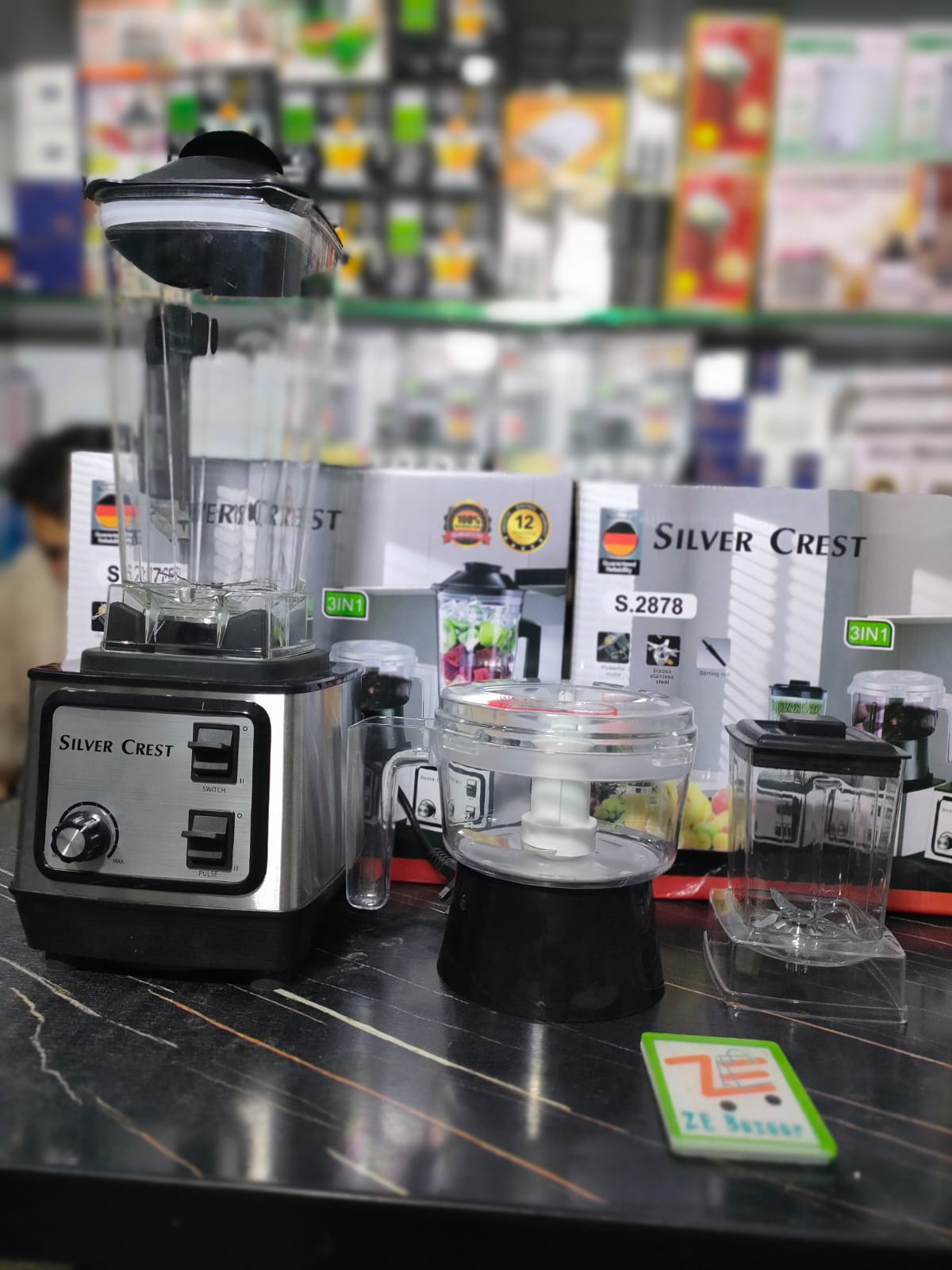 Silver Crest 3-in-1 Kitchen Blender & Food Processor 5500W - Juicer, Grinder & Chopper Multi-Function Mixer