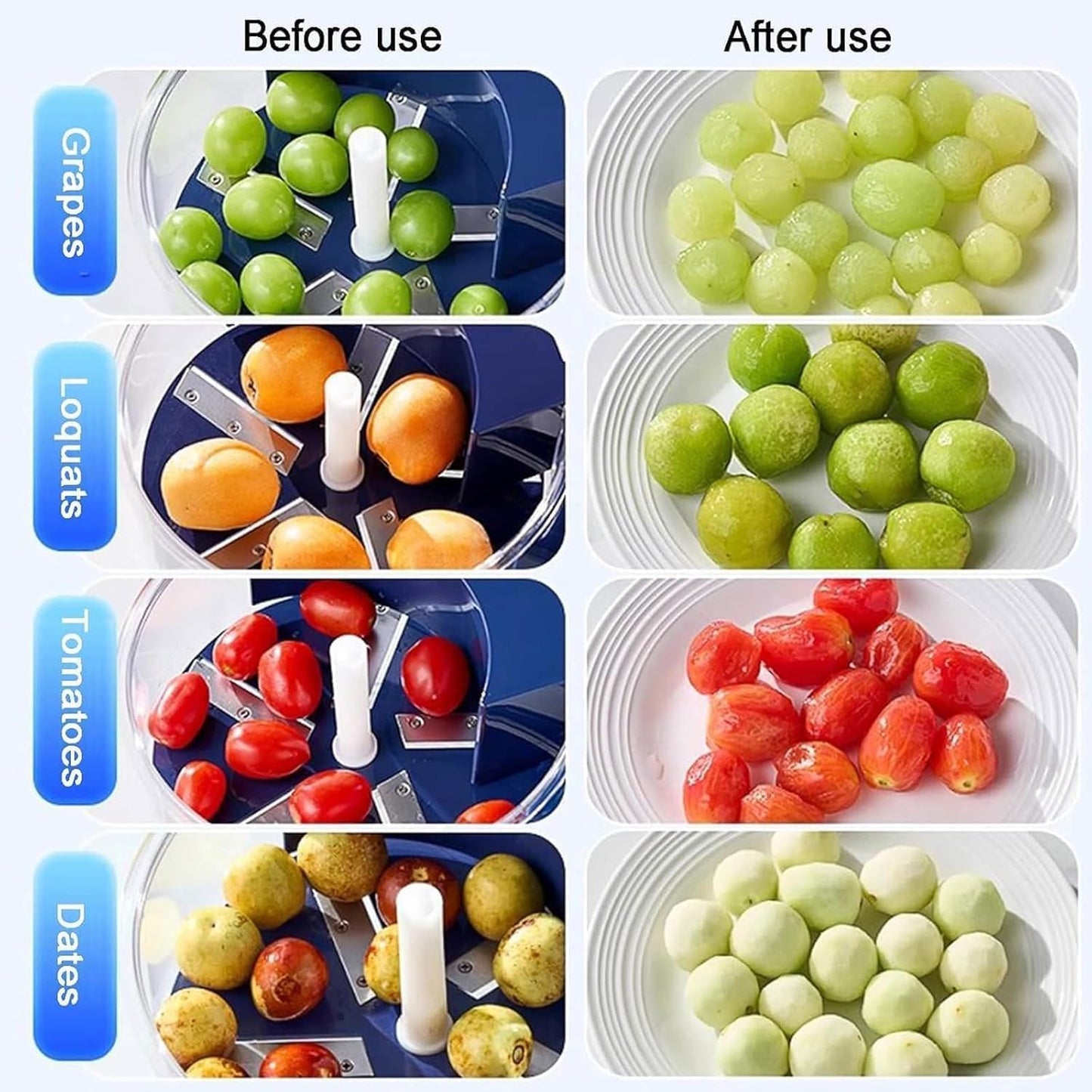Electric Garlic and Fruit Peeler – 50W Automatic Small Fruit Skin Remover for Grapes, Cherry Tomatoes, Plums, Peaches with Stainless Steel Blade