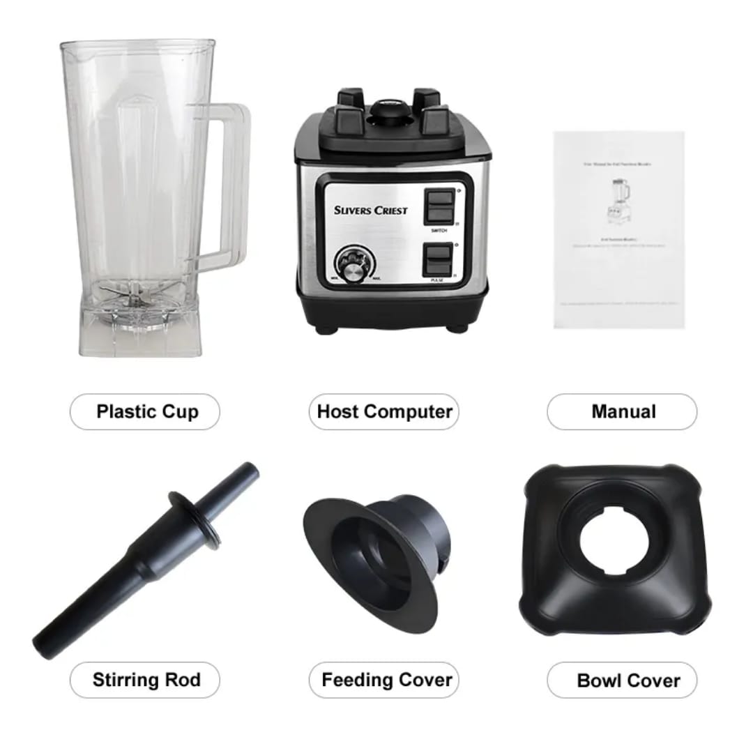 Silver Crest 3-in-1 Kitchen Blender & Food Processor 5500W - Juicer, Grinder & Chopper Multi-Function Mixer