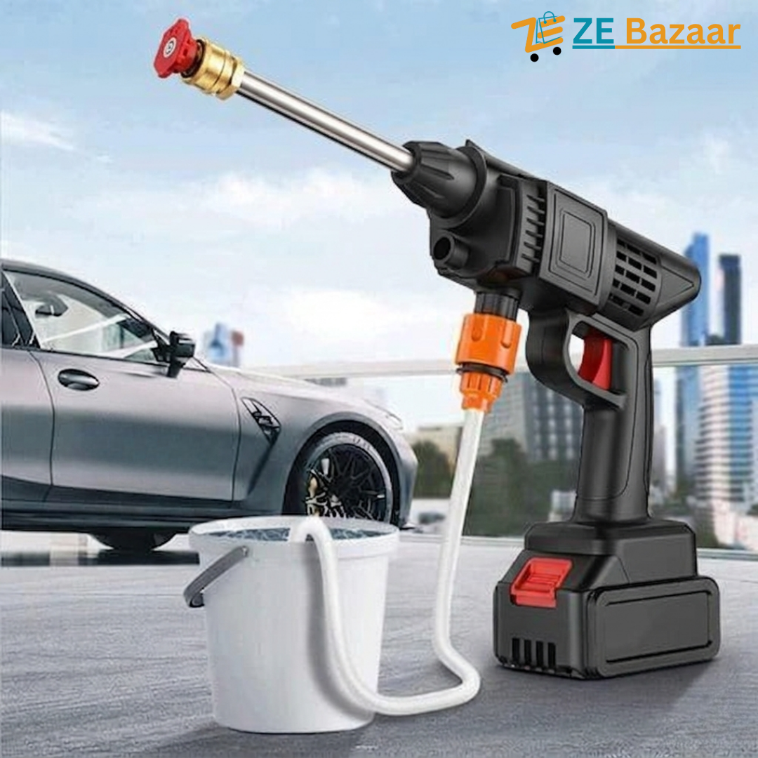 Solar Wash Wireless Rechargeable High Pressure Car Washer Gun - Electric Foam Spray Water Gun for Car & Bike Cleaning